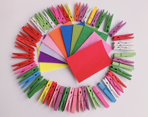 Set kẹp màu và vải dạ