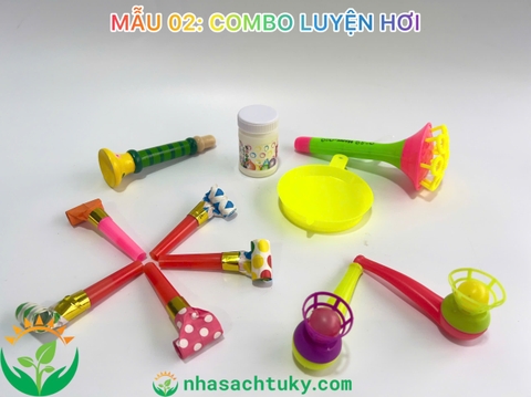 Bộ Sản Phẩm Giúp Bé Bật Âm - Luyện Nói (mẫu 2 - Kèn thổi bong bóng)