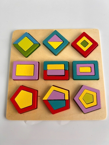 Bảng gỗ ghép hình sắc màu (1 bảng)