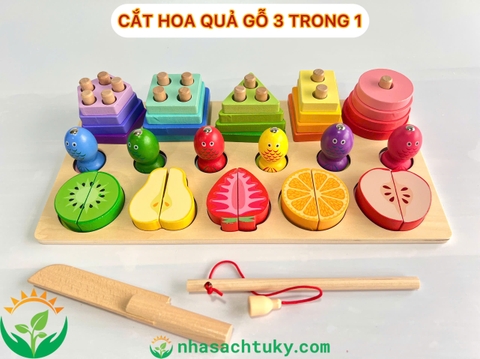 Bộ cắt hoa quả gỗ 3 trong 1