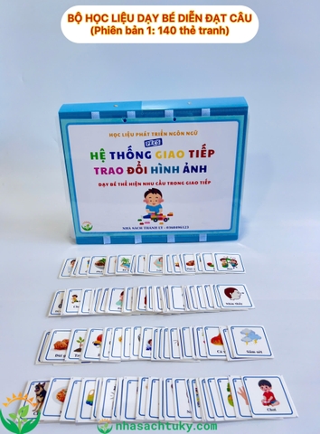 Học liệu dạy bé diễn đạt câu đầy đủ (mẫu 1 - 140 thẻ)