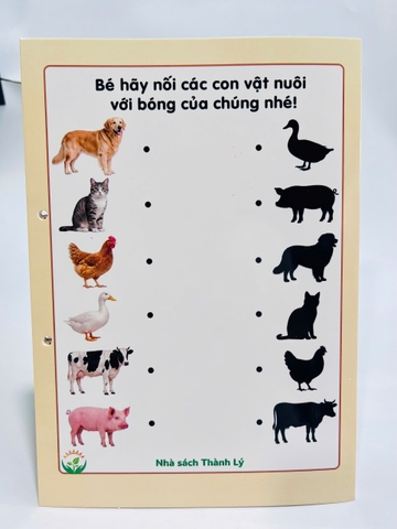 Học liệu Nối hình với bóng khổ A4