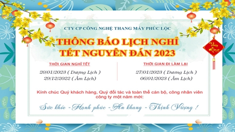  THÔNG BÁO NGHỈ TẾT NGUYÊN ĐÁN 2023