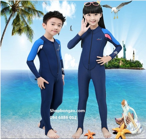 Bộ bơi dài liền xanh than Blue Ocen