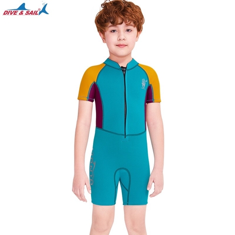 Bộ Wet bé trai Xanh/Vàng-cộc liền Dive Sail M150602K 2.5mm