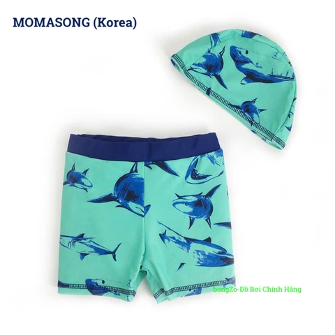 Set quần mũ bơi cho bé xanh cá Momasong (Korea)