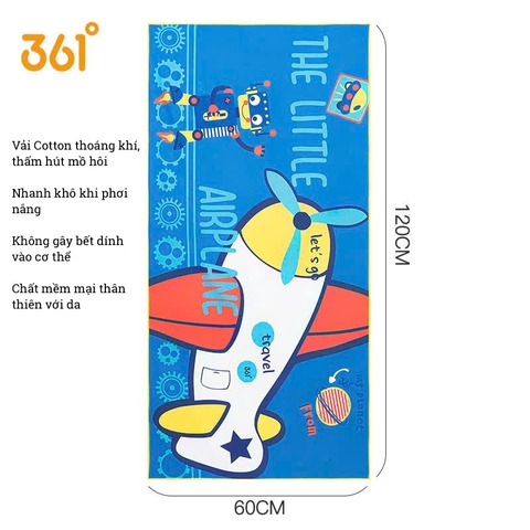Khăn nhanh khô 361 trẻ em, thấm hút tốt, bơi lội, tắm biển, in hình ngộ nghĩnh đáng yêu