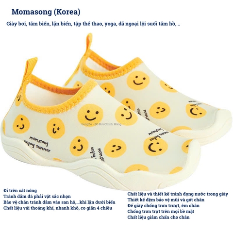 Giày bơi, đi biển, lặn bảo vệ chân vàng mặt cười Momasong (Korea)
