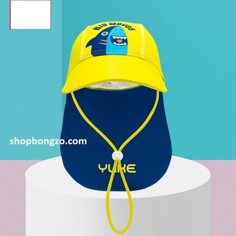Mũ che gáy đi biển, bơi, chống nắng- vàng cá mập