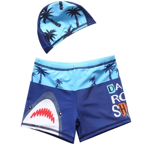 Quần bơi bé trai, màu xanh hình cá mập