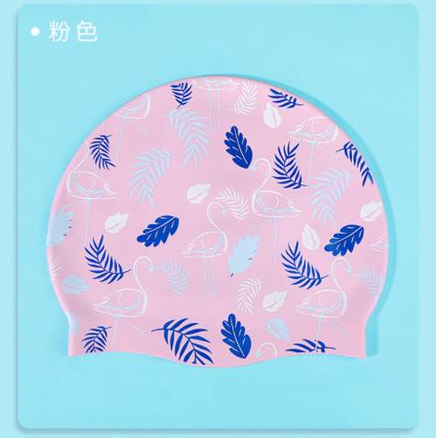 Mũ bơi Silicone người lớn, màu hồng, hình lá YouYou