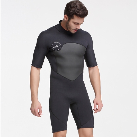 Bộ bơi Wetsuit cộc liền nam, màu đen, 2mm Sbart 1069