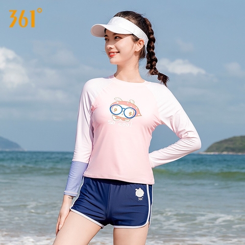 Bộ bơi nữ dài, So Cool quần cộc rời, màu Hồng 361