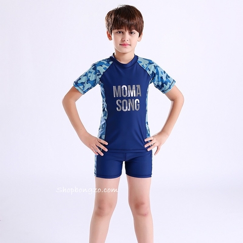 Bộ bơi cộc Momasong chống nắng, xanh than