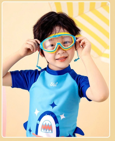 Kính bơi trẻ em dáng mắt to, liền nút tai, nhiều màu, hãng 361