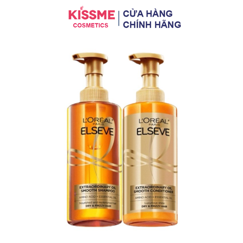 Dầu gội xả dưỡng tóc suôn mượt L'Oreal Extraordinary Oil Sleek 440ml