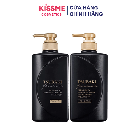 Dầu gội xả phục hồi tóc Tsubaki Premium Ex Intensive Repair 490ml (Màu Đen)