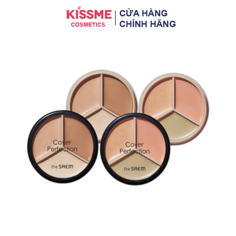 Bảng Che Khuyết Điểm Triệt Sắc 3 Ô Đa Năng The Saem Cover Perfection Triple Pot