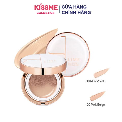 Phấn Nước Kiềm Dầu Lime Real Cover Pink Cushion SPF50+ PA+++