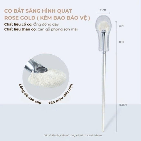 Cọ Guoxiaoniu Highlight Quạt Rose Gold Guoxiaoniu Fan Highlighter Brush