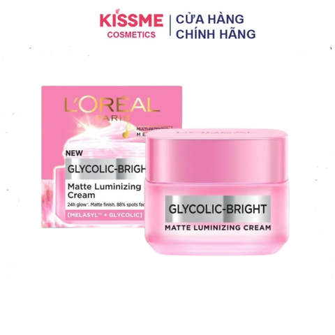 Kem Dưỡng Sáng Da L'Oréal Melasyl Glycolic Bright Matte Luminizing Cream 50ml