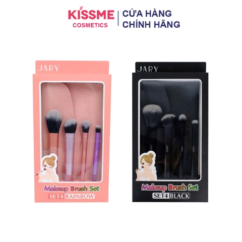 Bộ Cọ Trang Điểm Jary Makeup Brush Set 4 Cây + Túi Đựng Da PU