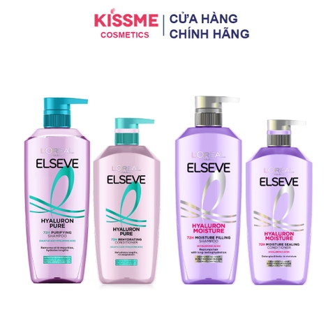 Bộ gội xả L'Oreal Elseve 72H HA Pure cho da đầu dầu và da đầu khô