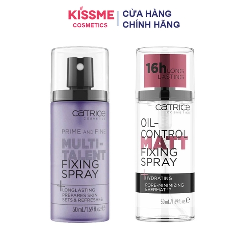 Xịt khóa nền Catrice Prime And Fine Multitalent & Oil Control Matt Fixing Spray
