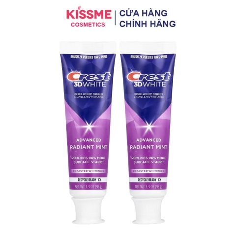 Kem Đánh Răng Sạch Mảng Bám, Sạch Mảng Bám Crest 3D White Advanced Radiant Mint
