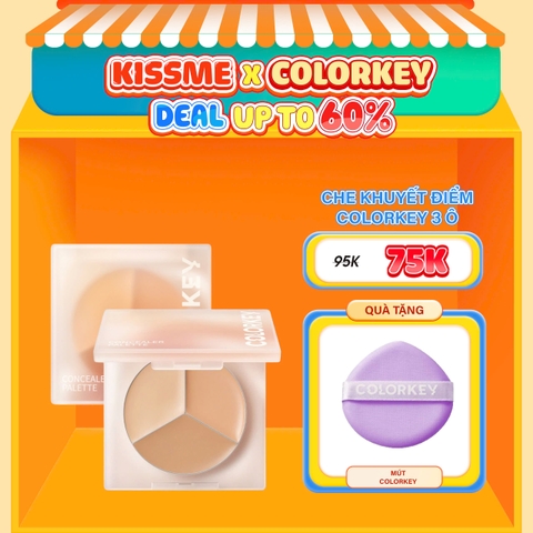 Che khuyết điểm Colorkey Targeting Three-colour Concealer Palette 3.9g