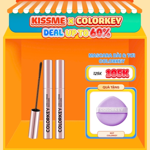 Mascara lâu trôi Colorkey Hỗ Trợ Giúp Mi Dài Và Tơi, Nhanh Khô, Không Lem Trôi 4.5g