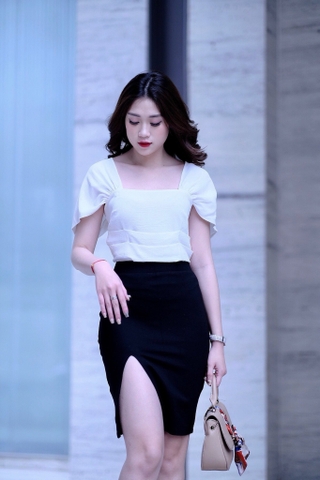 Áo Lụa Chun Cổ U Zara