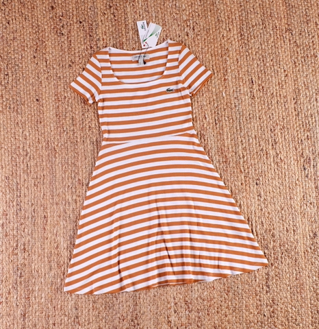 Đầm Kẻ Ngang Cổ Vuông Lacoste