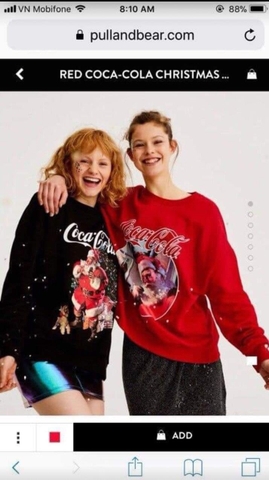 Áo Hoodie Pull&Bear Cocacola