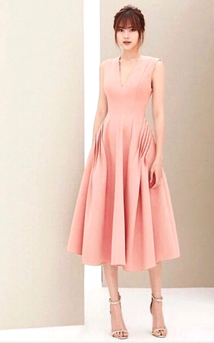 Đầm Xếp Ly Eo Katosa