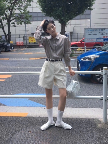 Quần Shorts Kaki Kèm Belt Zara