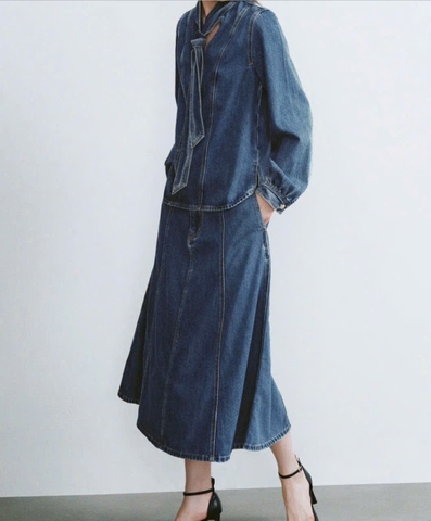 Chân Váy Jean Xanh Zara