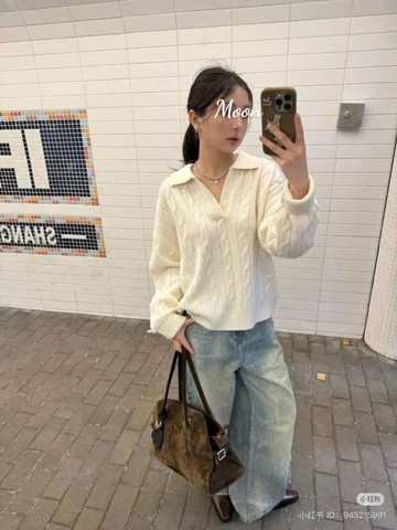 Áo Len Thừng Cổ V Gu