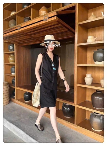 Sét Áo Và Quần Short Linen Elle