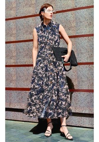 Đầm Sát Nách Mango Bo Chun