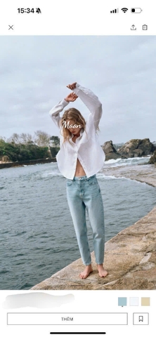 Quần Jean Baggy Xanh Nhạt  Zara