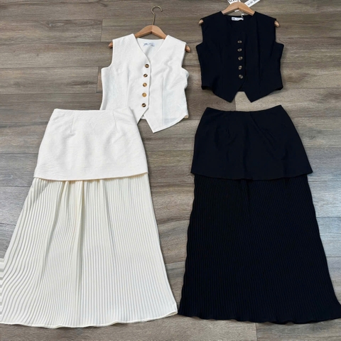 Sét Áo Gile Và Chân Váy Phối Voan Zara