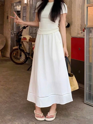 Chân Váy Phối Ren Gip