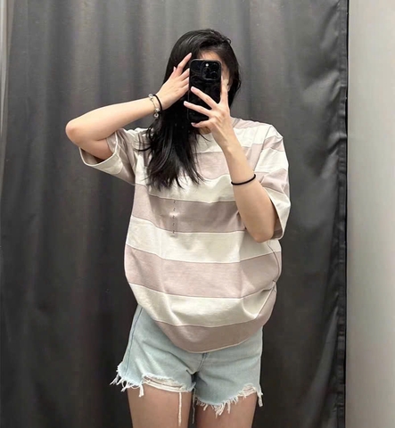 Áo Thun Kẻ Ngang Ngắn Tay Uniqlo