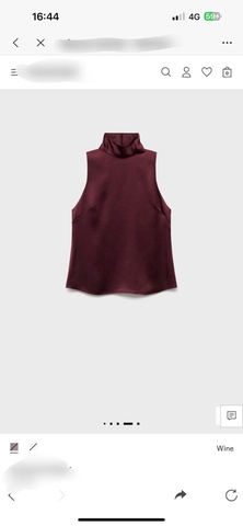 Áo Lụa Cổ Cao Mango