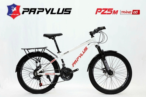Xe đạp địa hình PAPYLUS PZ5 NEW: Khung Nhôm, bộ truyền động 21 tốc độ, phanh đĩa, Bánh 24, Quá CHẤT cho học sinh cấp 2