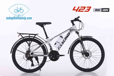 Xe đạp địa hình FASCINO 428:  Khung Nhôm 6061 siêu nhẹ, cáp âm khung.  Groupset INDEX 3x7 tốc độ, bánh 26, Quá NGON còn RẺ