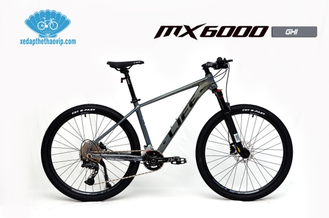 Xe đạp địa hình LIFE MX6000: Khung Nhôm siêu nhẹ, không mối hàn, cáp âm khung. Groupset SHIMANO CUES 2x10 tốc độ cao cấp, phanh đĩa dầu, trục rỗng, líp thả. Bánh 27,5 inch