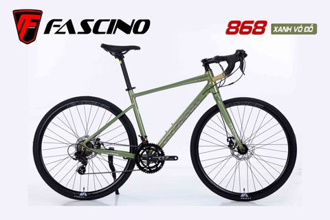 Xe đạp đua FASCINO 868: Khung Nhôm, Groupset SHIMANO Tourney A070 2x7 tốc độ tay đề lắc, Phanh đĩa, Vành nhôm, Bánh 700 CHẤT - ĐẸP - GIÁ MỀM