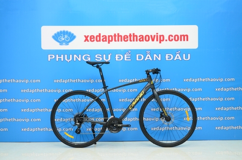 Xe đạp Touring CAVANIO CITY1: Khung Nhôm mối hàn mịn tem vàng phản quang, Phanh dầu SHIMANO, Group SHIMANO ALtus 24 tốc độ, Lốp KENDA 700x28c - Xe CHẤT giá Quá TỐT